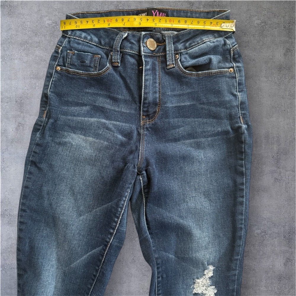 Classic Blue Straight Leg Jeans with Worn-In Look - Picture 5 of 8